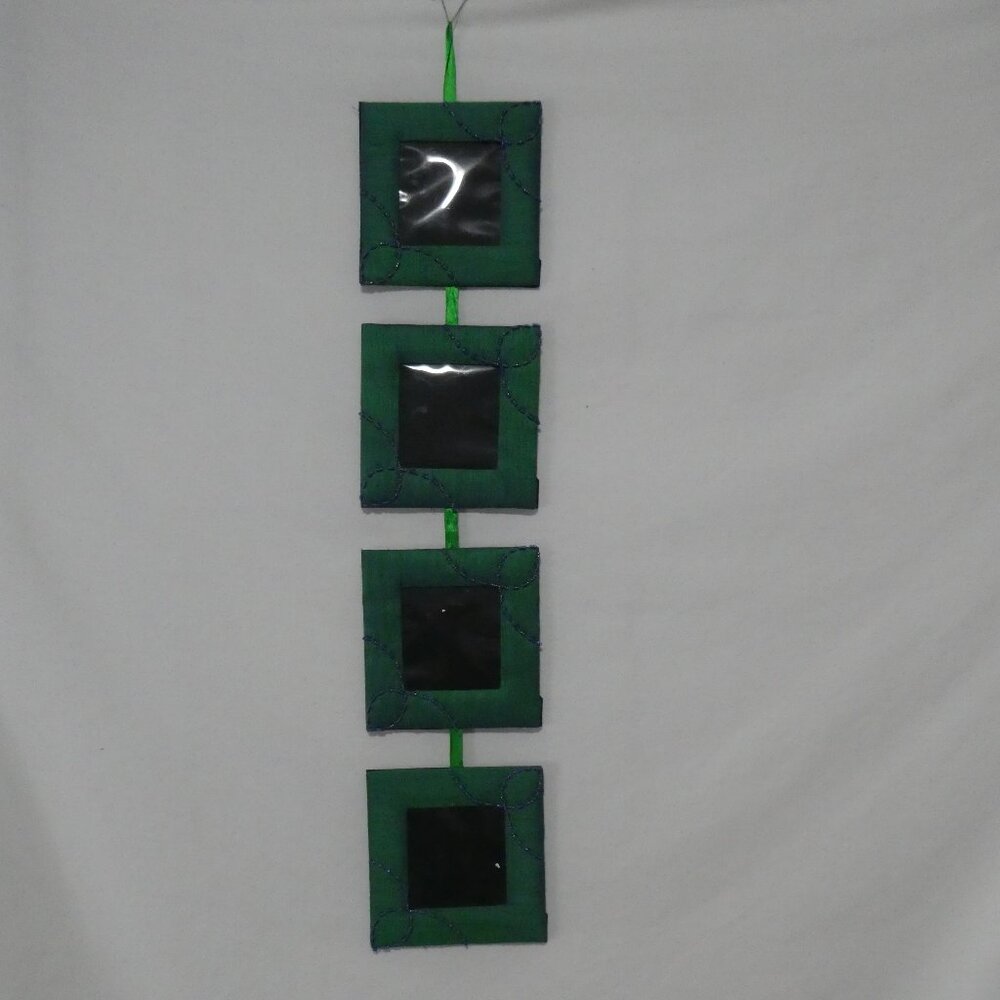NYEMO CAMBODIA | Cambodian Silk Picture Frame | 4 Green 5" Squares